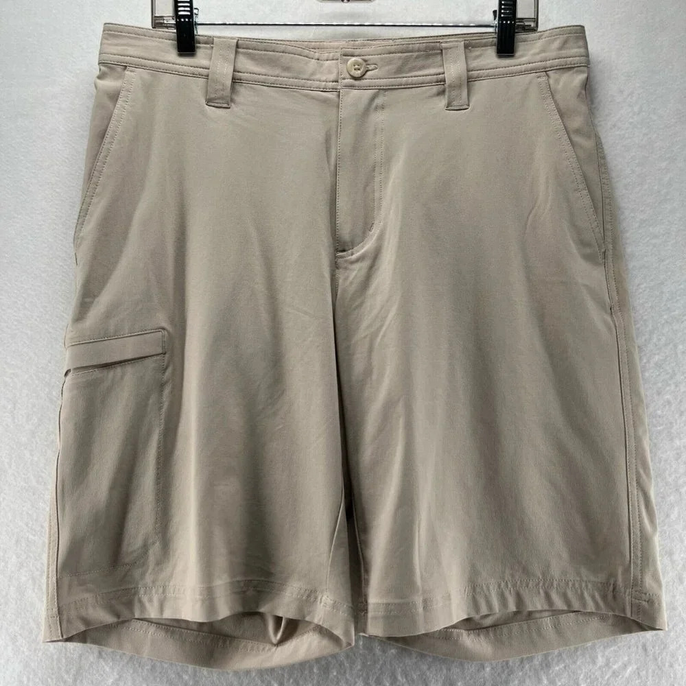 Columbia Shorts Mens 34Wx10L Regular Fit Cargo Performance Stretch Walking Beige - Picture 1 of 12